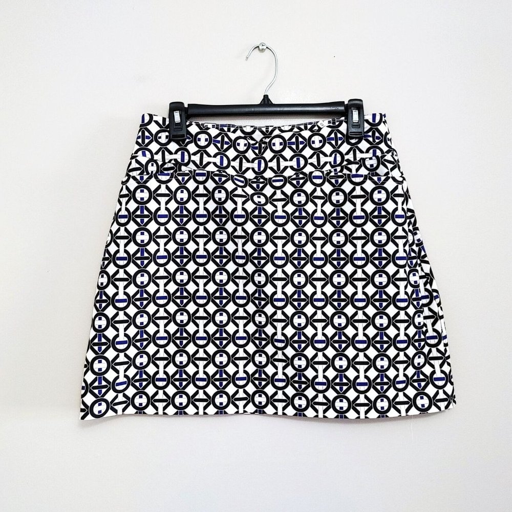 TAIL Women's Golf Skort Skirt Size 10 Black White Patterned Polyester Blend
